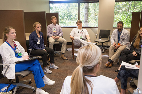 health professions students in classroom