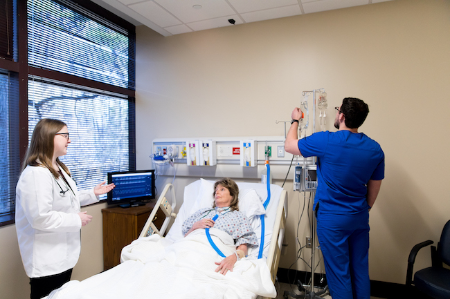 Nursing students in the College of Health Sciences Flex Lab