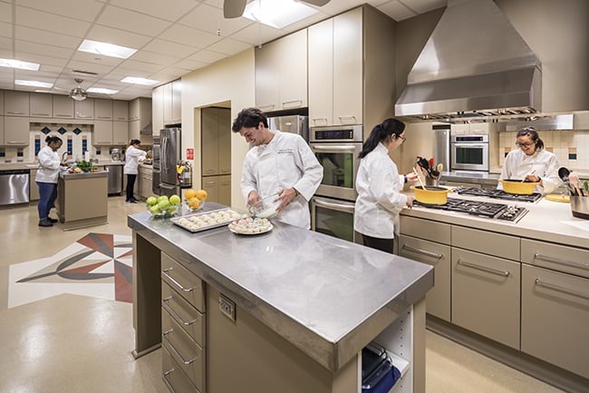 Students in the College of Health Sciences Food Production Lab