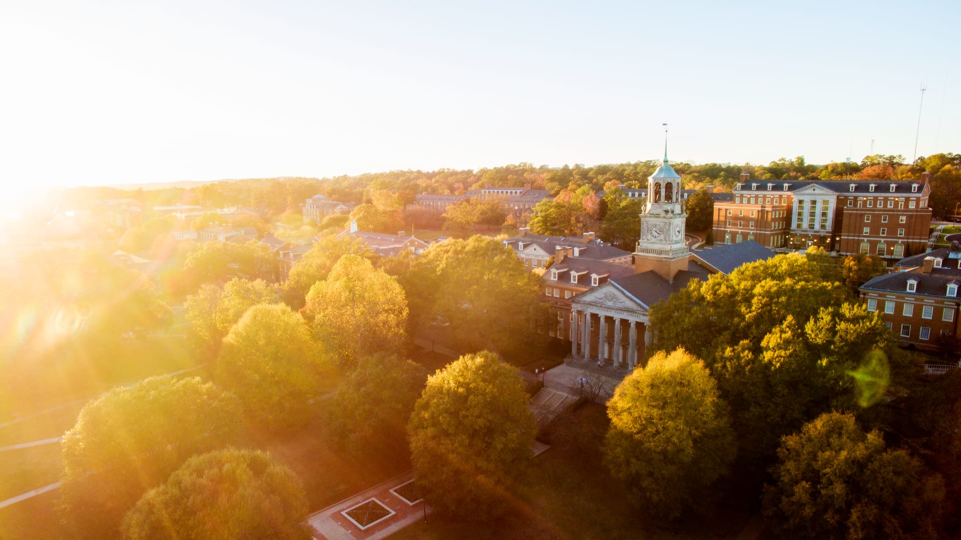 Sunset over campus