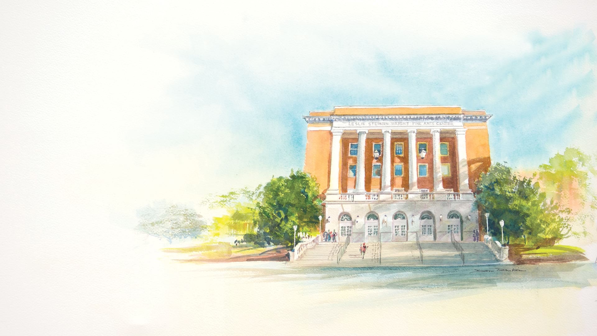 Watercolor Painting of the Wright Center