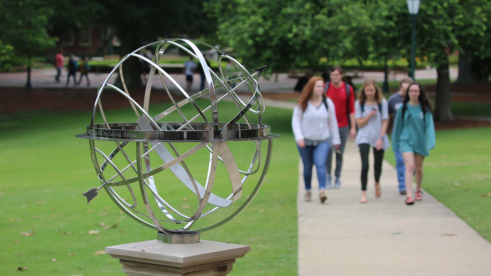 armillary sphere and students