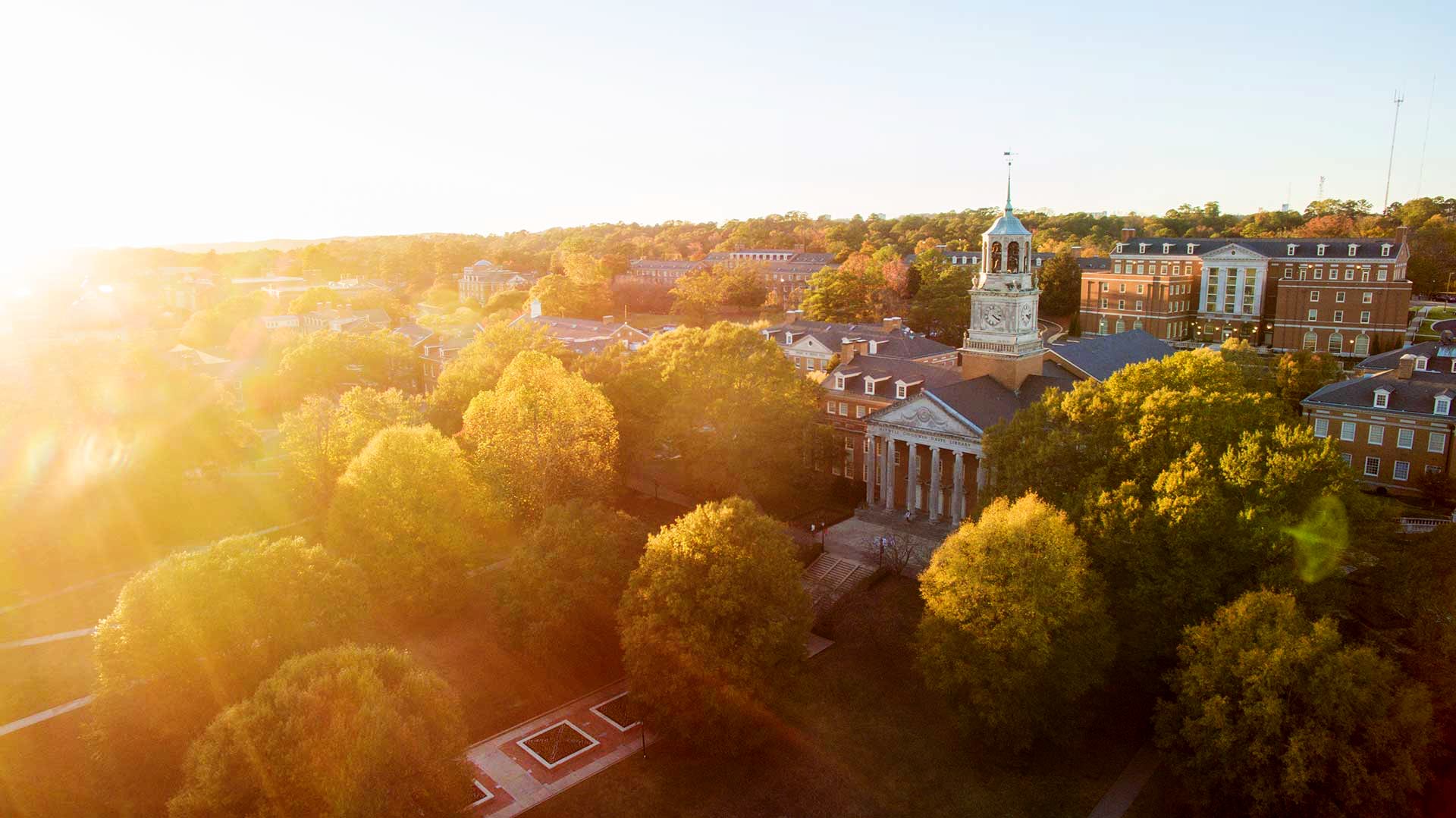 Aerial Library at Sunset