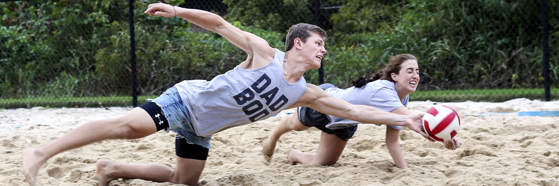 2 Students in Intramural Tournament Header