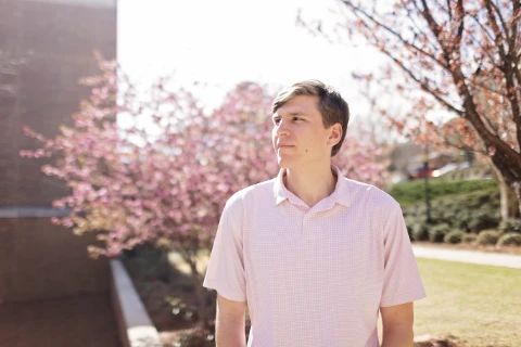 Male Student Spring Blooms