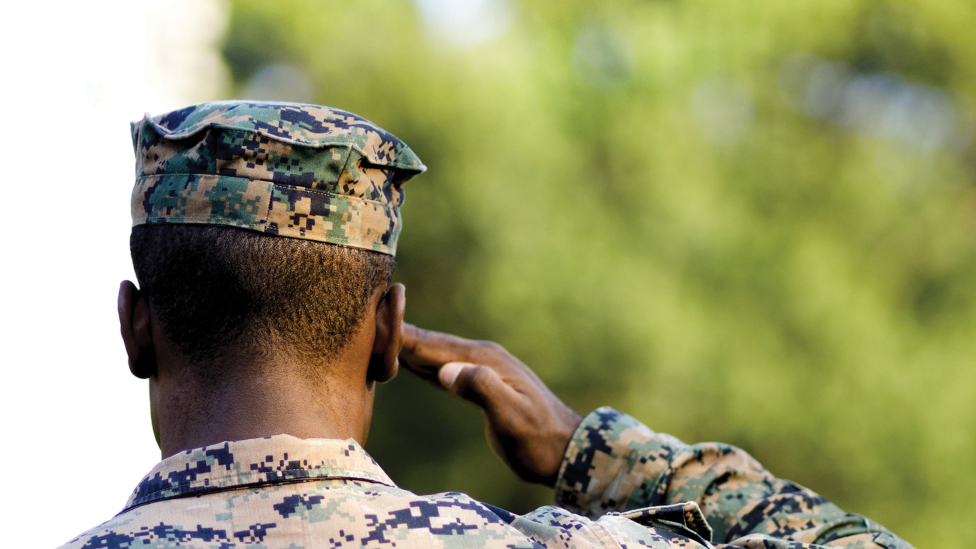 Veteran saluting