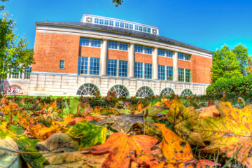 exterior fall view of law library