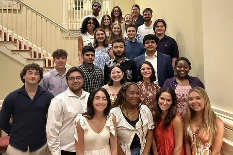 students on stairs