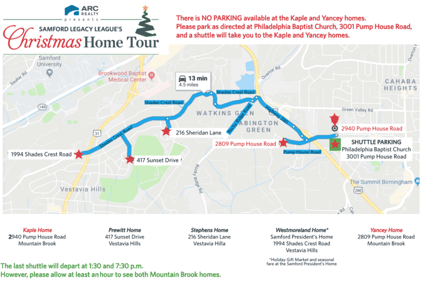 Christmas Home Tour Map