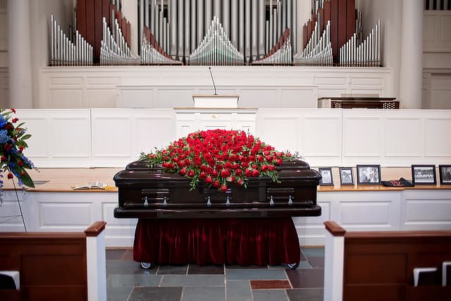 Bobby Bowden lying in repose in Reid Chapel