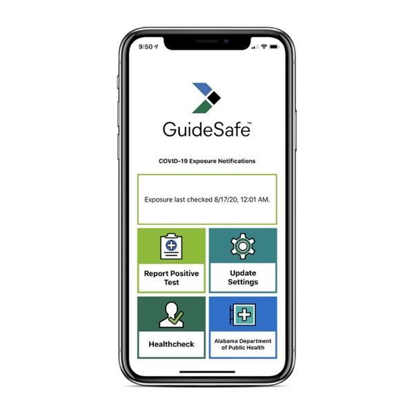 GuideSafe Homescreen on iOS