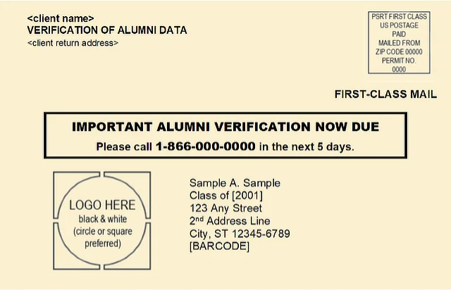 Alumni Directory Postcard