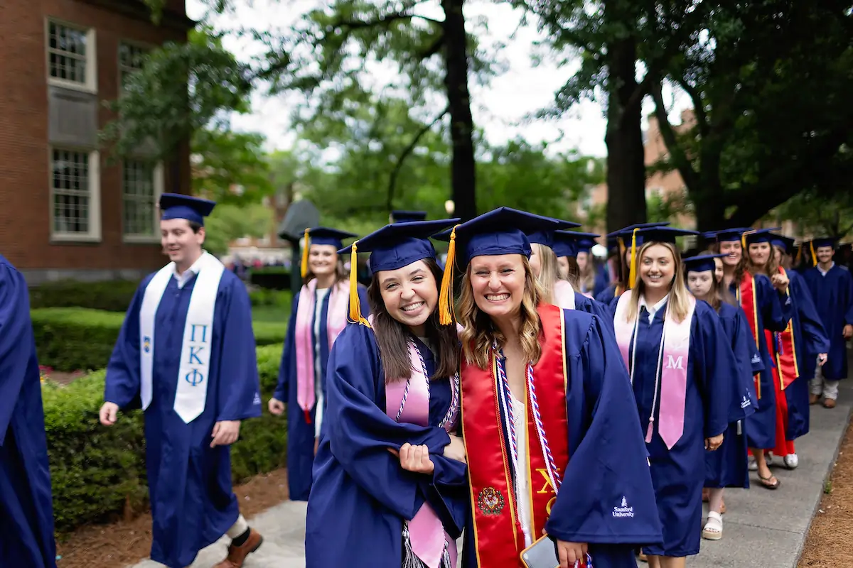 students at senior walk