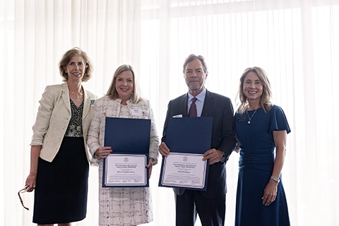 Sharon Donaldson Stuart and David Donaldson announce Patti Donaldson Life of Service Legacy League Scholarship alongside Sharon Smith and Julie Taylor