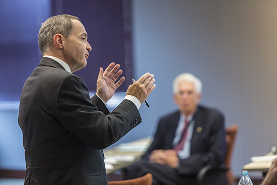 Andrew Westmoreland speaking to trustees