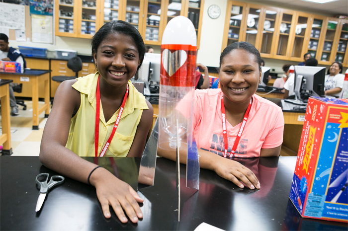 MYSA students with rocket