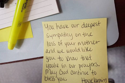 Sticky Note Sympathy Message