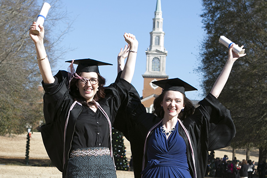 grads celebrating commencement