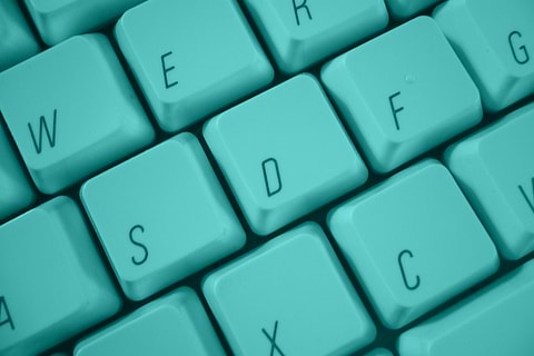 Photo of colorized keyboard