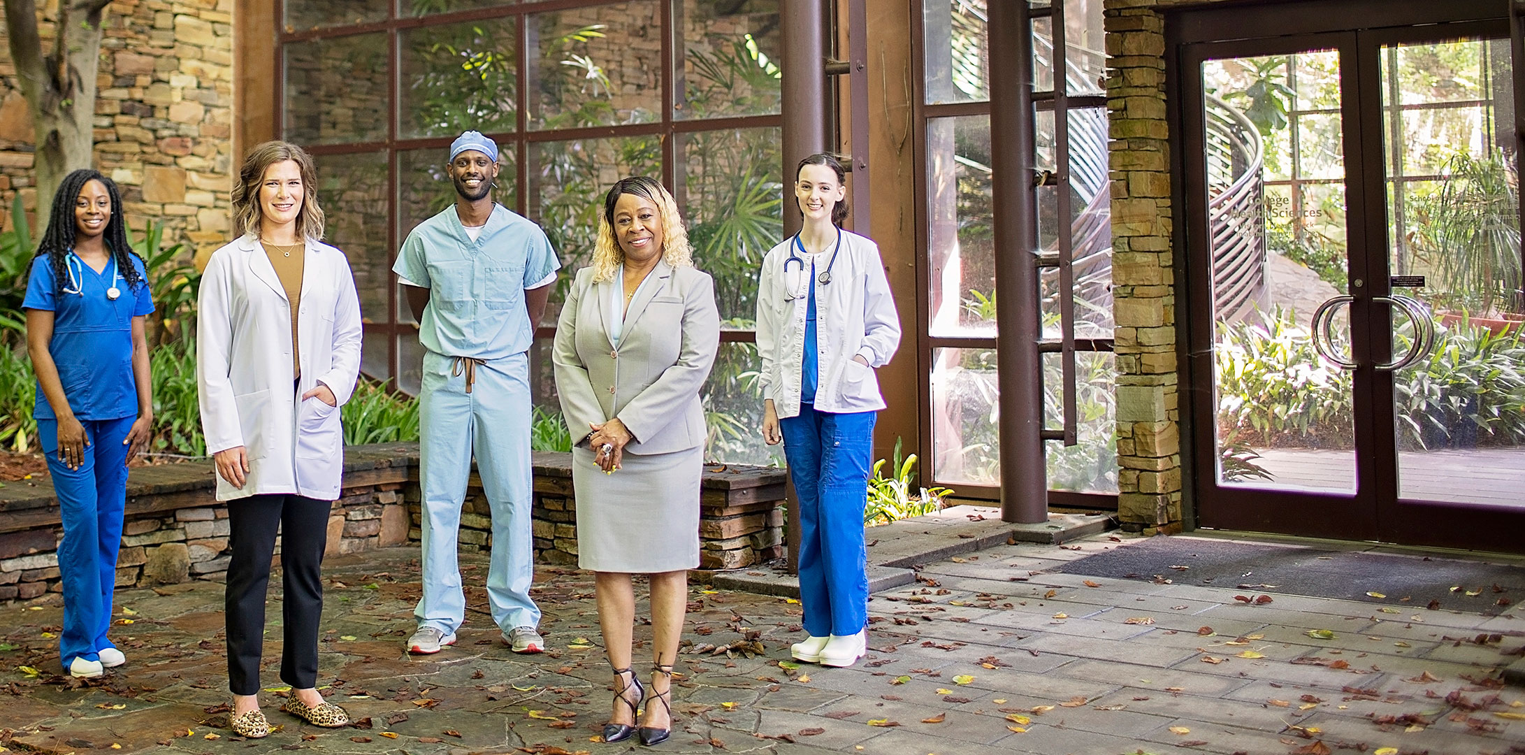 Nursing Students standing Outside