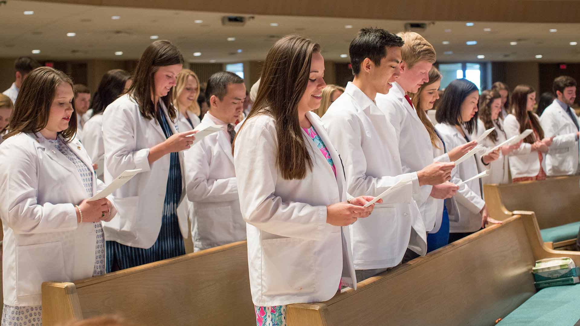 pharmacy students in chapel