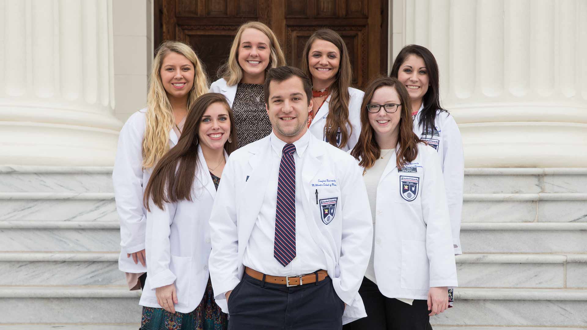 1 male with 6 female pharmacy students