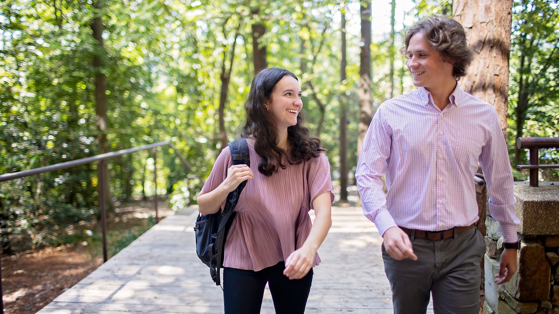 Image of students walking together outside.