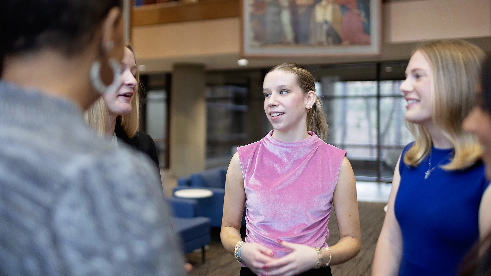 several students talking