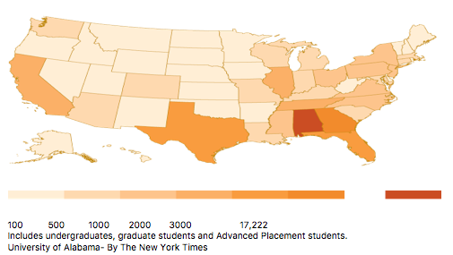 University of Alabama record enrollment 2015