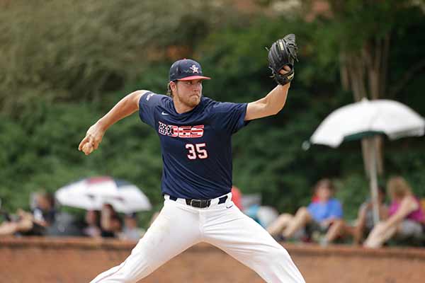 Jake Greer vs UNCG closeup pitch