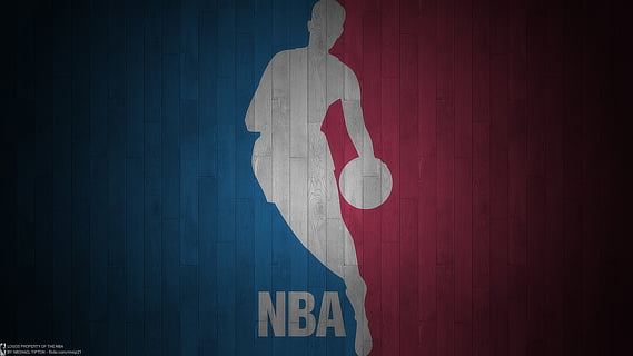 NBA Logo Projected over Wood Floor