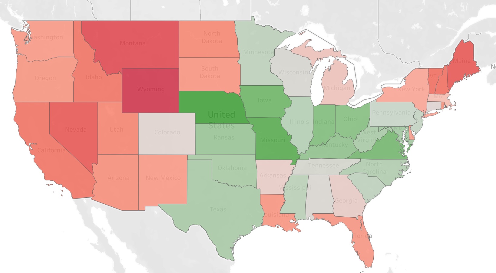 Percentage Heat Map