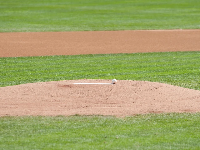 baseball sitting on a mound
