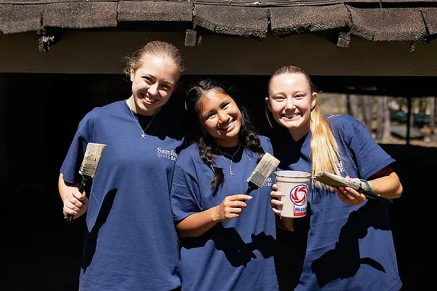 Female Students Painting
