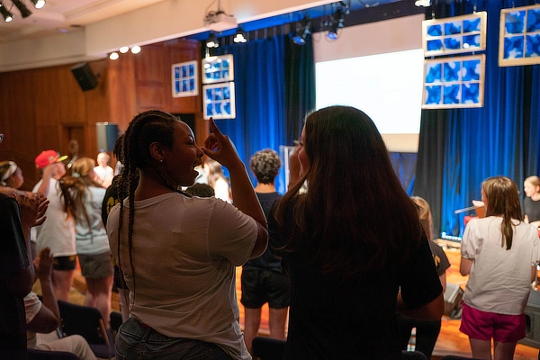 Two Female Worship Arts Students At Worship Service